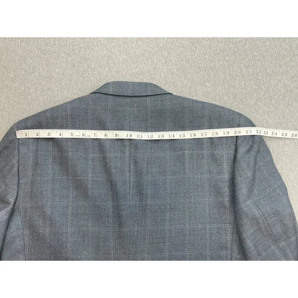 Jos A Bank Blazer‎ Mens 44R Plaid Wool Blend 2-Button Lined Single Breasted